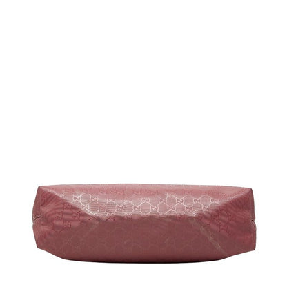 Gucci GG Supreme Tote Shoulder Bag Pink Leather