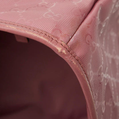 Gucci GG Supreme Tote Shoulder Bag Pink Leather