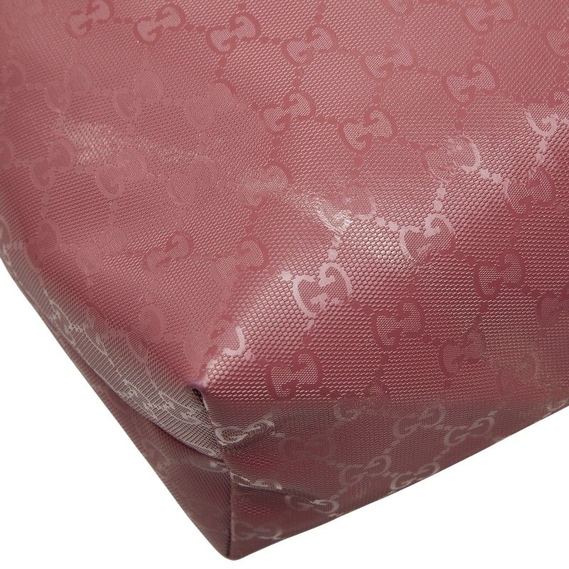 Gucci GG Supreme Tote Shoulder Bag Pink Leather