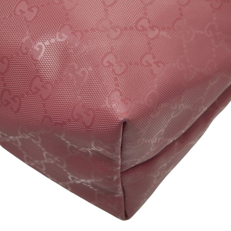 Gucci GG Supreme Tote Shoulder Bag Pink Leather