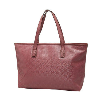Gucci GG Supreme Tote Shoulder Bag Pink Leather