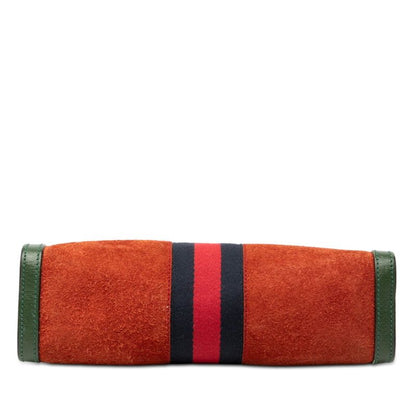 Gucci Ophidia Chain Shoulder Bag Brown Green Leather