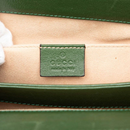 Gucci Ophidia Chain Shoulder Bag Brown Green Leather