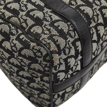 Dior Trotter Mini Boston Bag Black Beige Canvas Leather