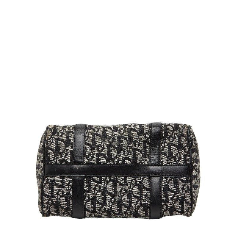Dior Trotter Mini Boston Bag Black Beige Canvas Leather
