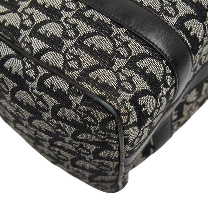 Dior Trotter Mini Boston Bag Black Beige Canvas Leather
