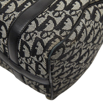 Dior Trotter Mini Boston Bag Black Beige Canvas Leather