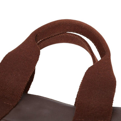 Hermes Valparaiso PM Tote Brown Toile Chevron Leather