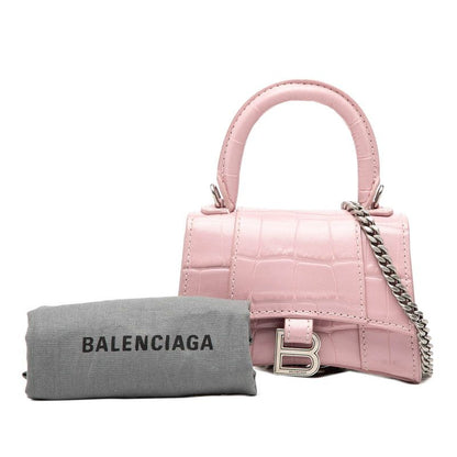 Balenciaga Croco Shape Press Hourglass Mini Handbag Top Handle Chain
