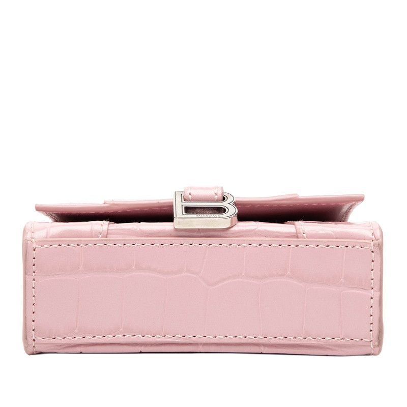 Balenciaga Croco Shape Press Hourglass Mini Handbag Top Handle Chain