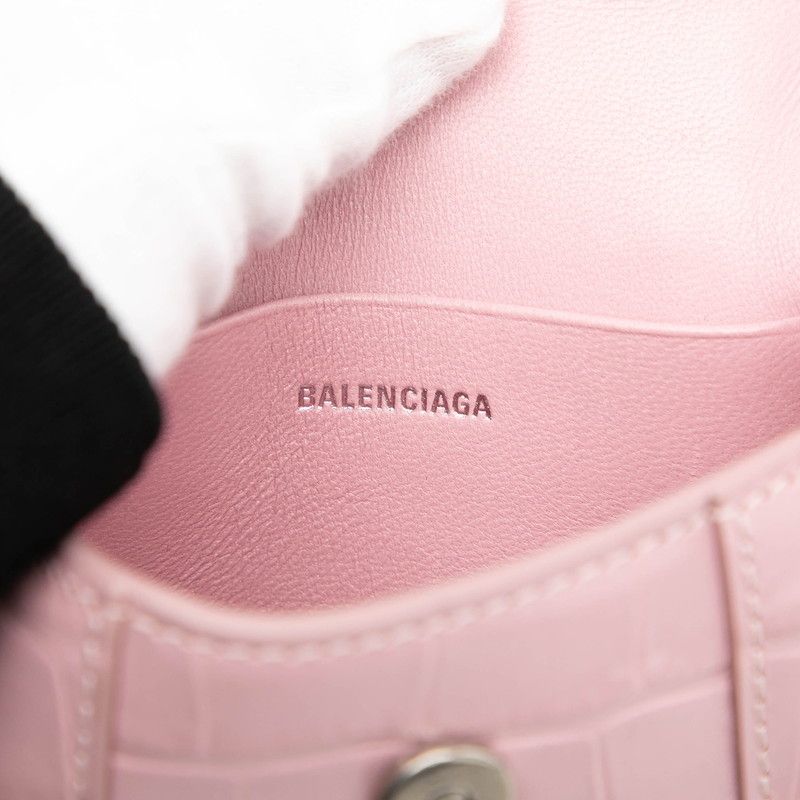 Balenciaga Croco Shape Press Hourglass Mini Handbag Top Handle Chain