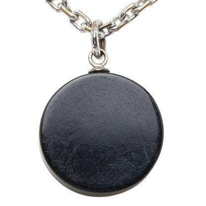 Chanel CC Logo Rhinestone Silver Black Metal Plastic