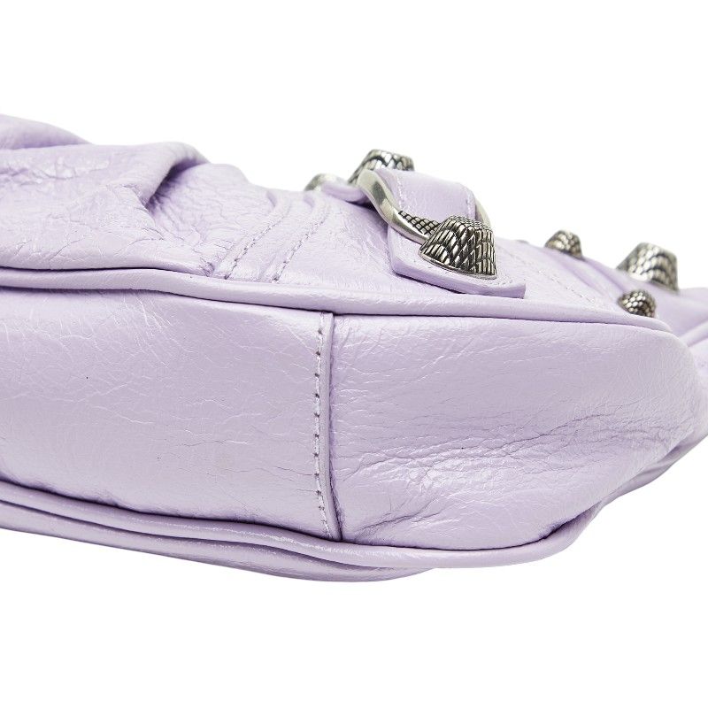 Balenciaga Mini 2-Way Shoulder Bag Purple Leather