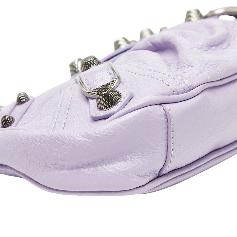 Balenciaga Mini 2-Way Shoulder Bag Purple Leather