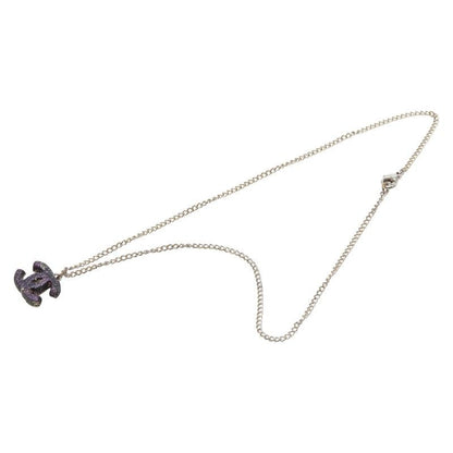 Chanel CC Logo Silver Purple Metal