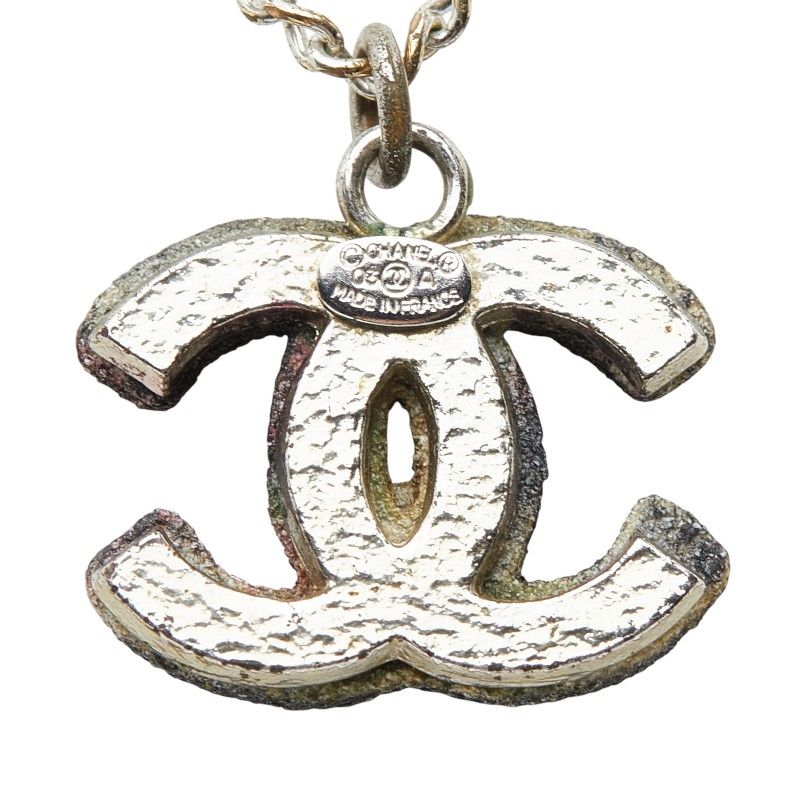 Chanel CC Logo Silver Purple Metal