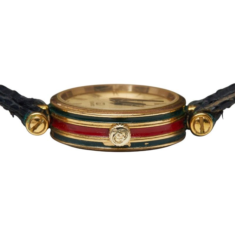 Gucci Sherry Line Gold Black Multicolor Stainless Steel Leather