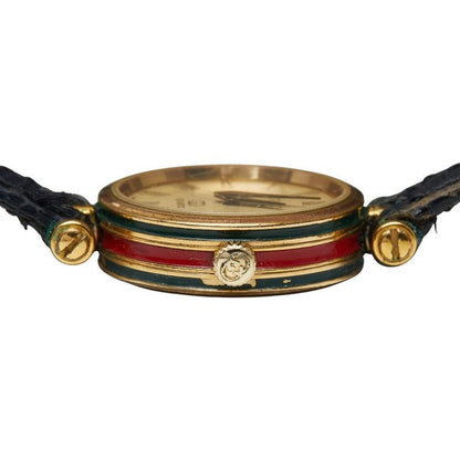 Gucci Sherry Line Gold Black Multicolor Stainless Steel Leather