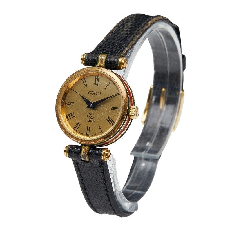 Gucci Sherry Line Gold Black Multicolor Stainless Steel Leather