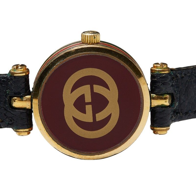 Gucci Sherry Line Gold Black Multicolor Stainless Steel Leather