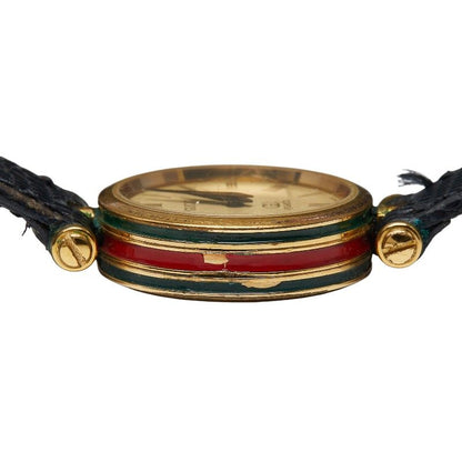 Gucci Sherry Line Gold Black Multicolor Stainless Steel Leather