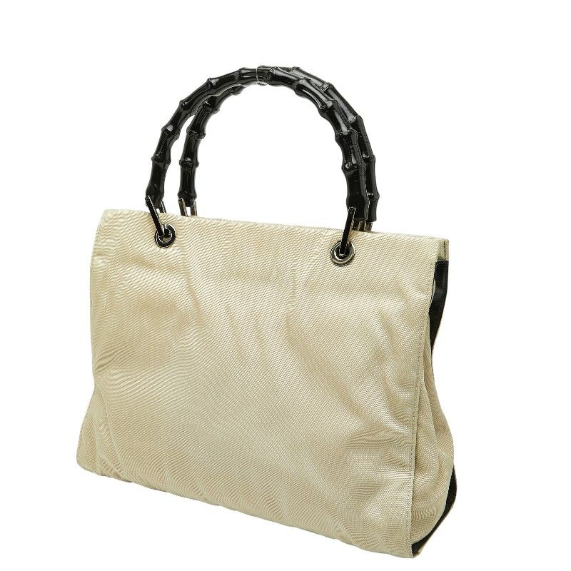 Gucci Bamboo 2-Way Shoulder Bag 002 Beige Canvas