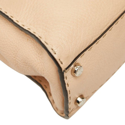 Fendi Selleria Peekaboo 2-Way Shoulder Bag Beige Leather