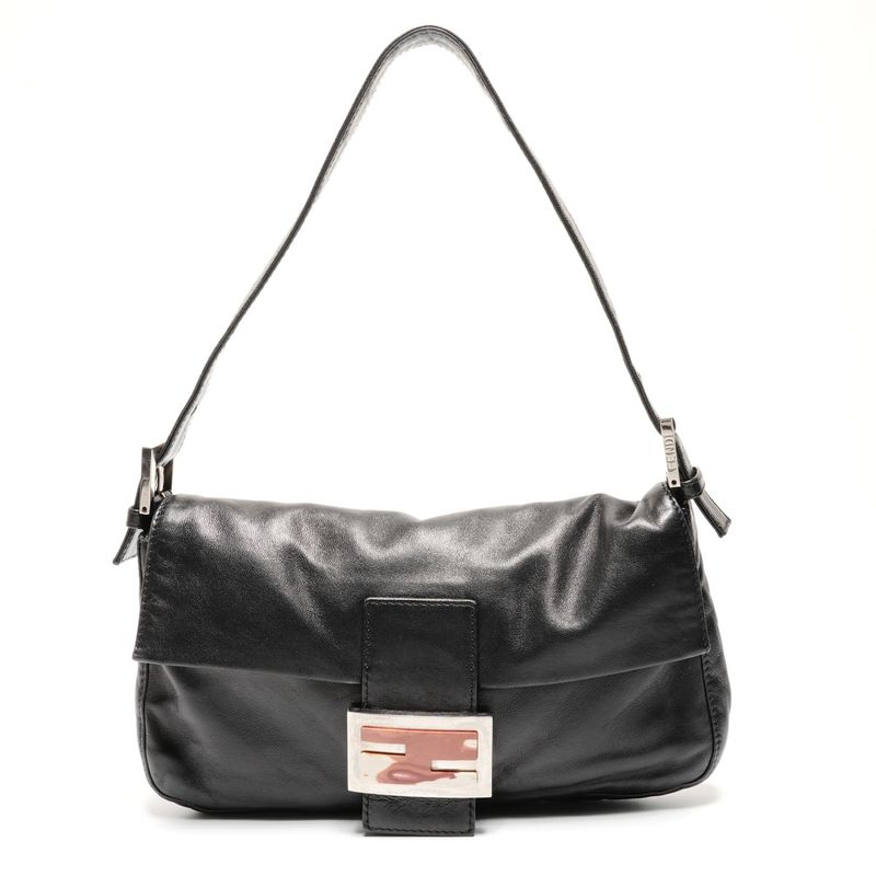 Fendi Shoulder Bag Lambskin Leather Mamma Bucket