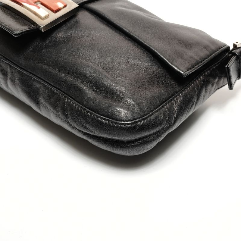 Fendi Shoulder Bag Lambskin Leather Mamma Bucket