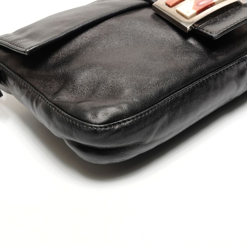 Fendi Shoulder Bag Lambskin Leather Mamma Bucket
