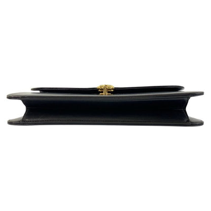 Dior Vintage Black Gold Leather Chain Shoulder Bag