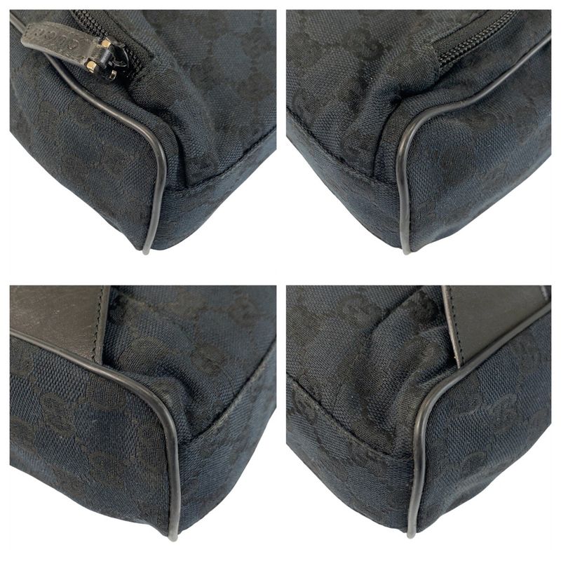 Gucci Black Silver GG Canvas Leather 019 Backpack