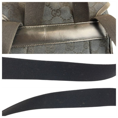 Gucci Black Silver GG Canvas Leather 019 Backpack
