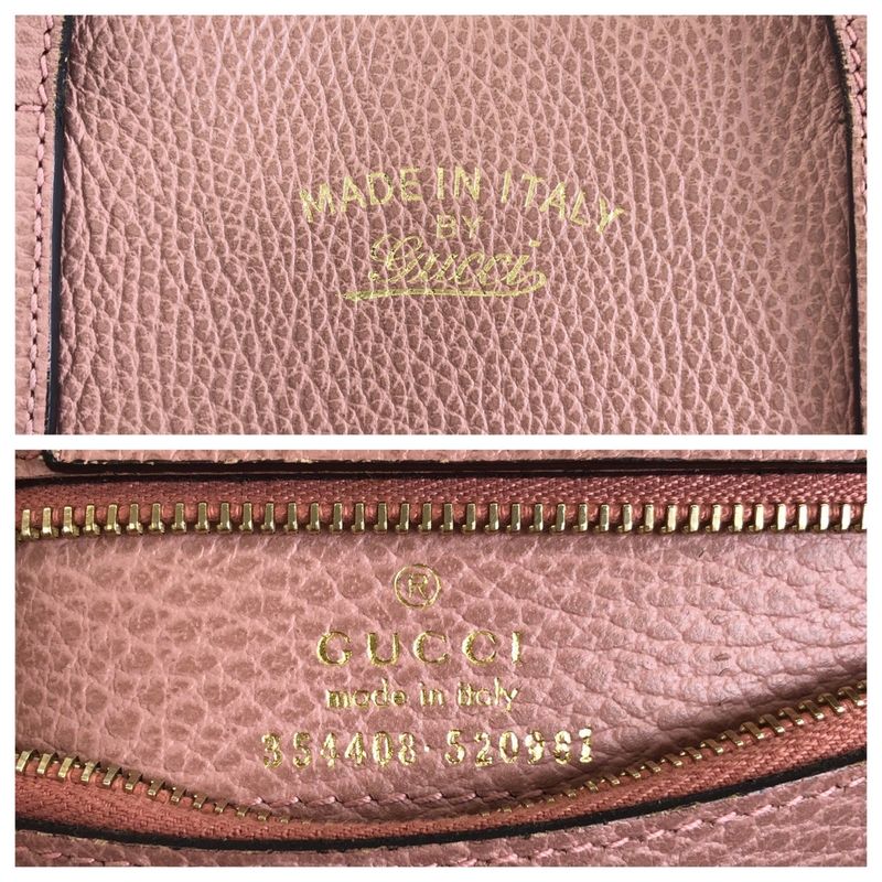 Gucci Swing Pink Leather Tote Shoulder Bag