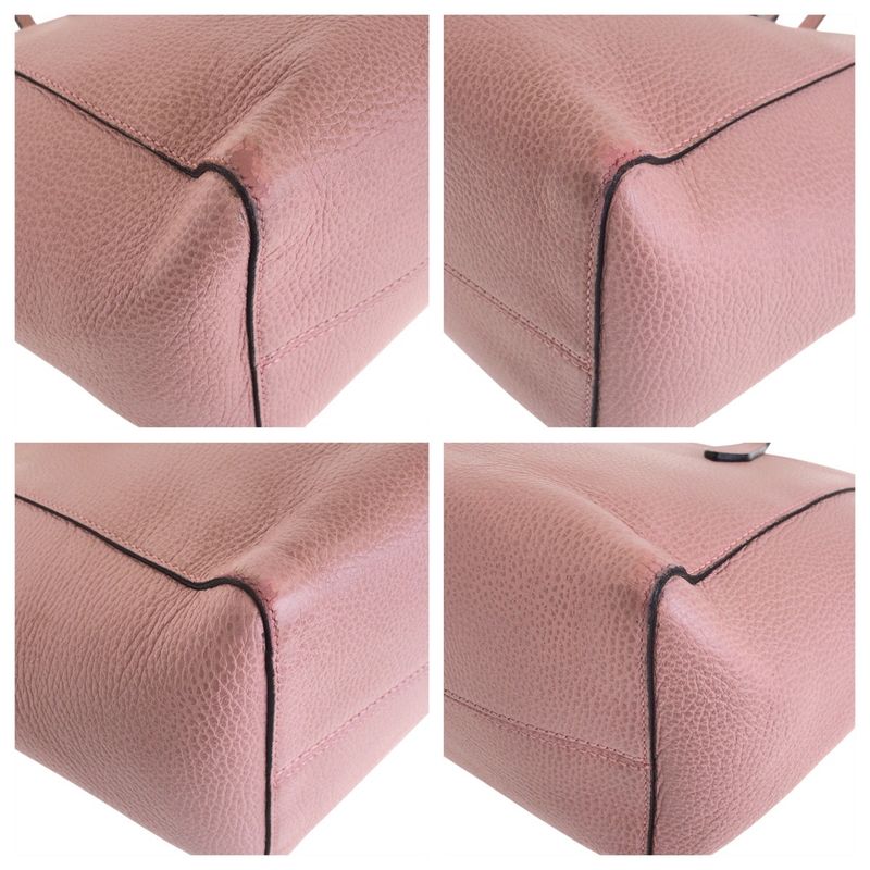 Gucci Swing Pink Leather Tote Shoulder Bag