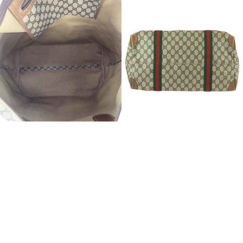 Gucci Vintage Sherry Line Vintage Beige Brown GG Supreme Canvas