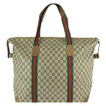 Gucci Vintage Sherry Line Vintage Beige Brown GG Supreme Canvas