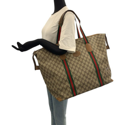 Gucci Vintage Sherry Line Vintage Beige Brown GG Supreme Canvas