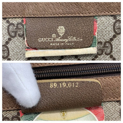 Gucci Vintage Sherry Line Vintage Beige Brown GG Supreme Canvas