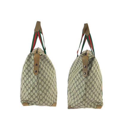 Gucci Vintage Sherry Line Vintage Beige Brown GG Supreme Canvas