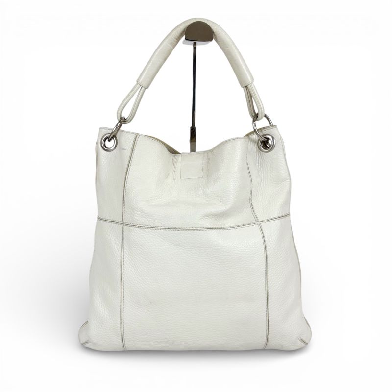 Bottega Veneta Shoulder Bag Leather White Hobo