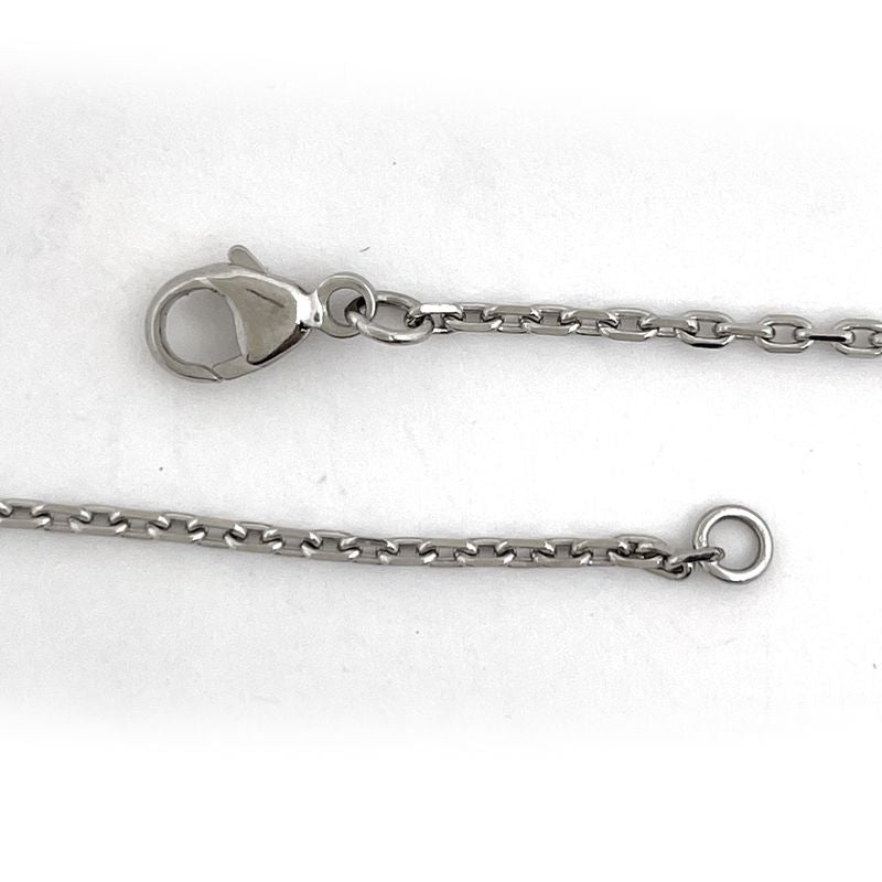 Hermes Mini Pop Necklace Pop Logo Necklace Metal Silver Pink