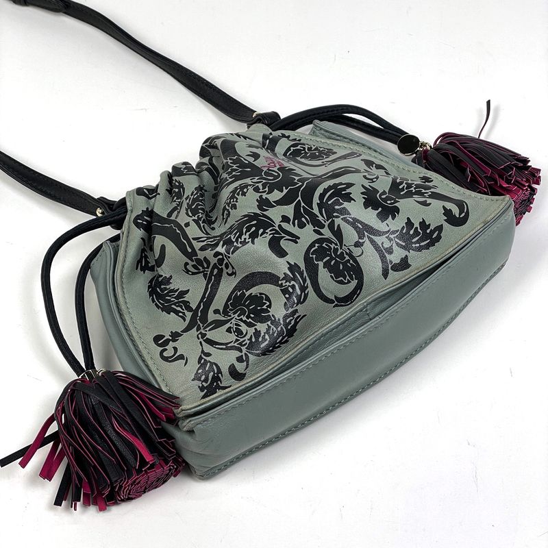 Loewe Anagram Shoulder Bag Flamenco Drawstring Fringe