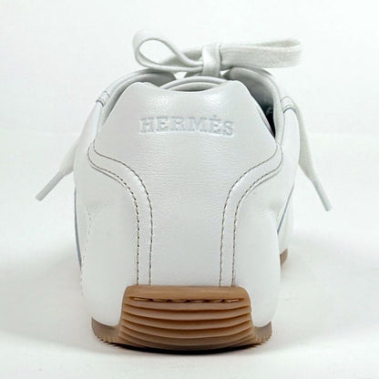 Hermes Master Logo Stitch Sneakers Leather White