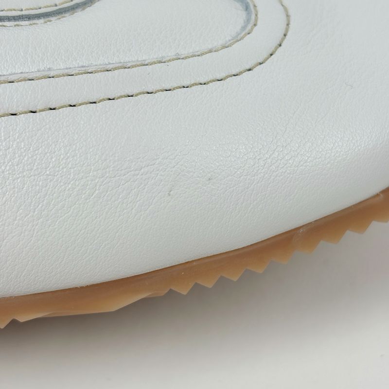 Hermes Master Logo Stitch Sneakers Leather White
