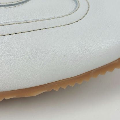 Hermes Master Logo Stitch Sneakers Leather White