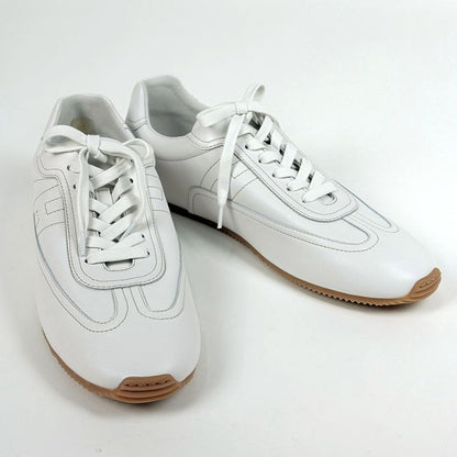 Hermes Master Logo Stitch Sneakers Leather White