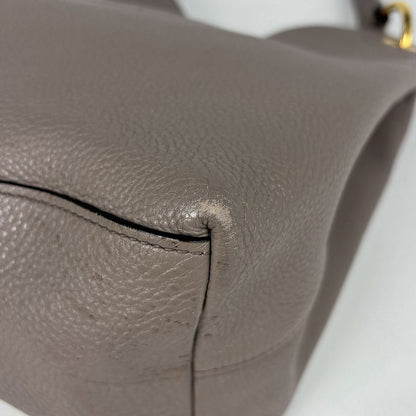 Prada Logo Shoulder Bag Leather Grey