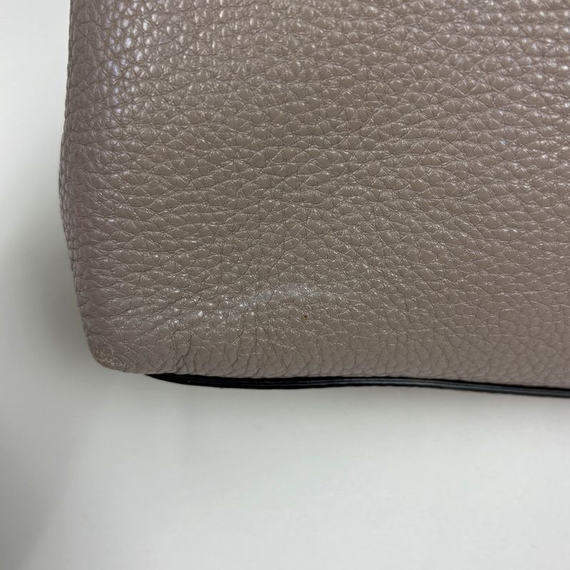 Prada Logo Shoulder Bag Leather Grey