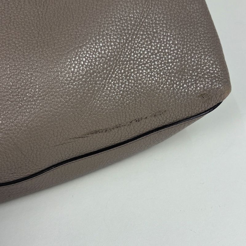 Prada Logo Shoulder Bag Leather Grey